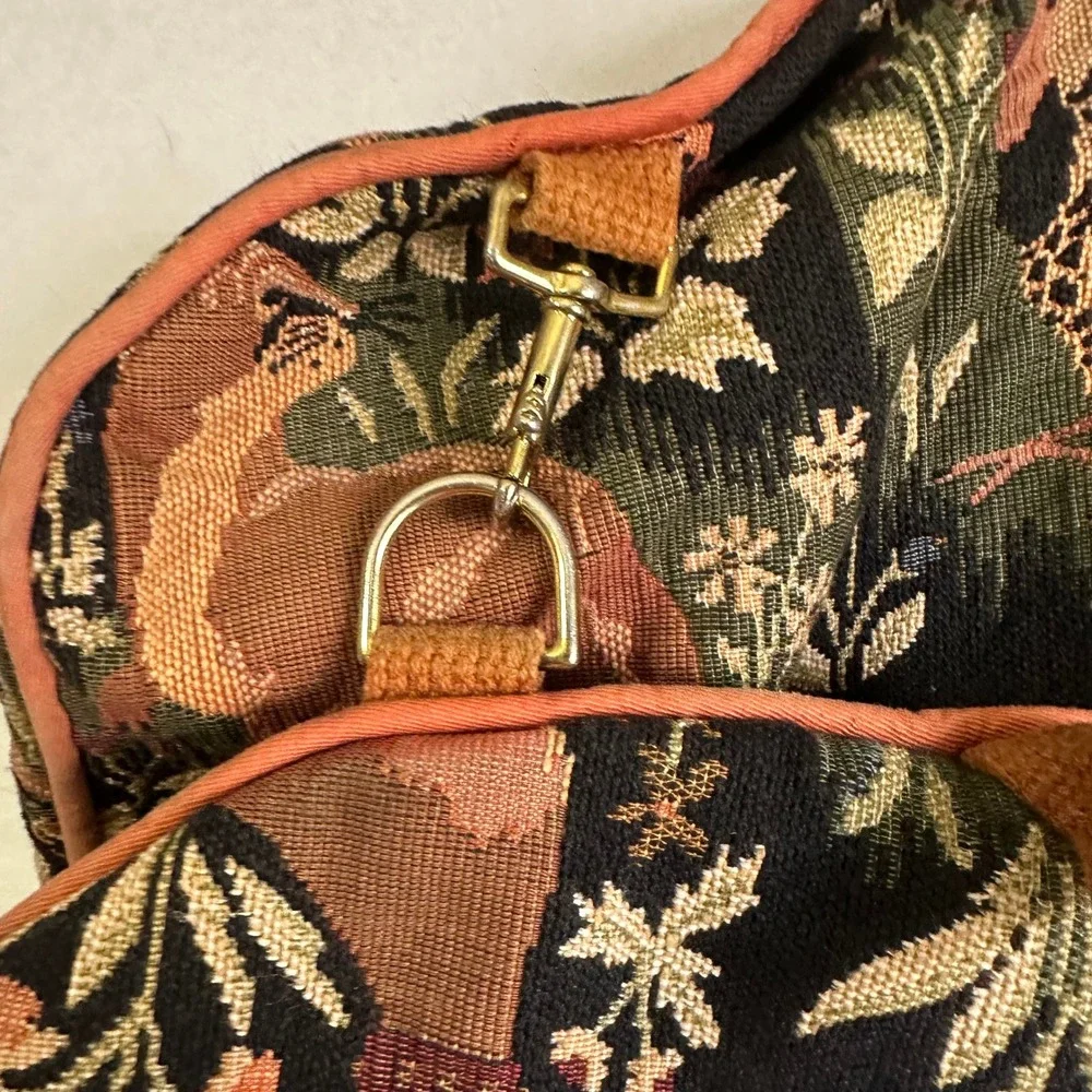 Vintage Tapestry Garment Bag Hunting Dog Rabbit Pheasant Travel Suit Bag Talon